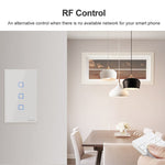 Sonoff T2 タッチ 120mm強化ガラスパネル壁スイッチ スマートホームライトタッチスイッチ、AlexaとGoogle Home対応、AC 100V-240V、米国プラグ、120mm／3米国プラグ