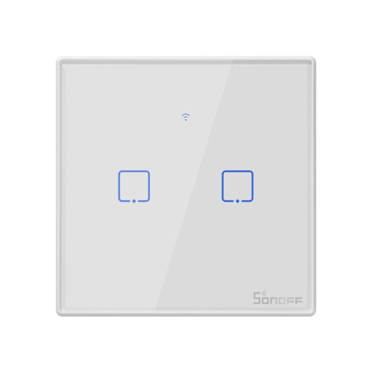 Sonoff T2 タッチ 86mm 強化ガラスパネル壁スイッチ スマートホームライトタッチスイッチ AlexaおよびGoogle Home対応 AC 100V-240V EUプラグ 86mm/ 2 EUプラグ