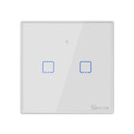Sonoff T2 タッチ 86mm 強化ガラスパネル壁スイッチ スマートホームライトタッチスイッチ AlexaおよびGoogle Home対応 AC 100V-240V EUプラグ 86mm/ 2 EUプラグ