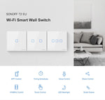 Sonoff T2 タッチ 86mm 強化ガラスパネル壁スイッチ スマートホームライトタッチスイッチ AlexaおよびGoogle Home対応 AC 100V-240V EUプラグ 86mm/ 2 EUプラグ