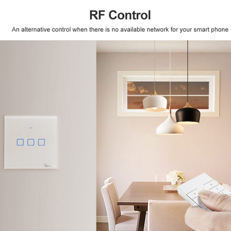 Sonoff T2 タッチ 86mm 強化ガラスパネル壁スイッチ スマートホームライトタッチスイッチ AlexaおよびGoogle Home対応 AC 100V-240V EUプラグ 86mm/ 2 EUプラグ