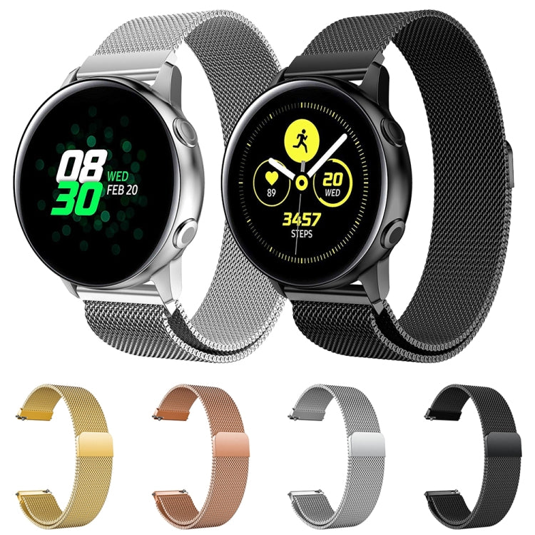Milanis 磁気ステンレススチールメッシュリストストラップウォッチバンド、Galaxy Watch Active 20mm用