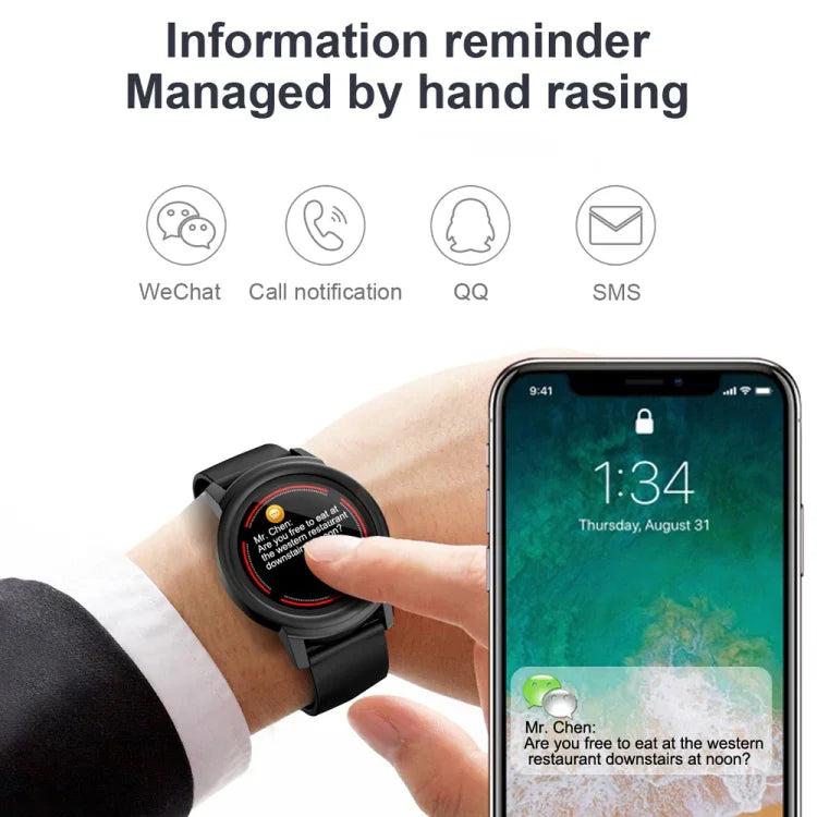 DK02 1.3インチIPSカラースクリーンスマートブレスレット IP67防水、着信リマインダー / 心拍数モニタリング / 睡眠モニタリング / 座りすぎリマインダー対応