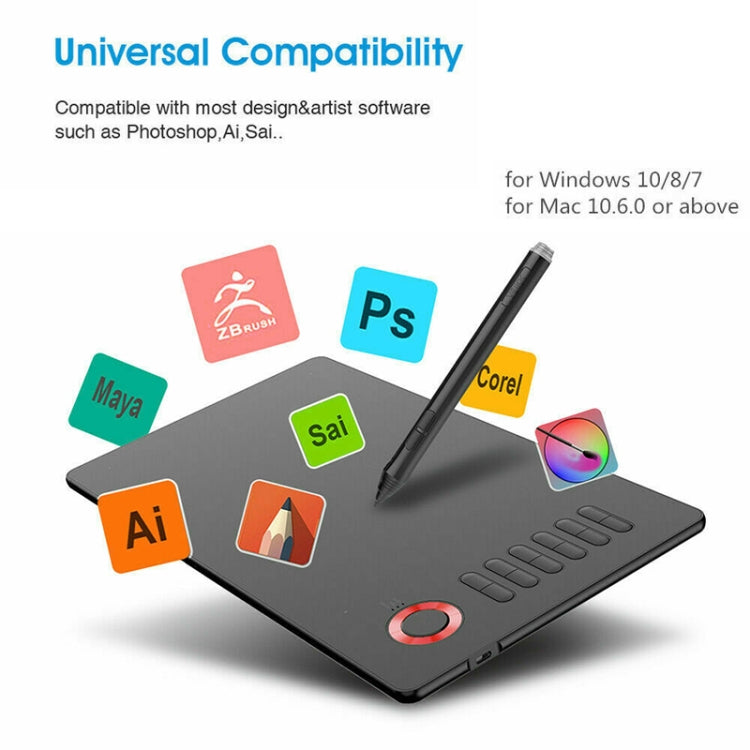VEIKK A15 10x6インチ 5080 LPI スマートタッチ 電子グラフィックタブレット Type-Cインターフェース付き、A15 ゴールド、A15 ブルー、A15 レッド