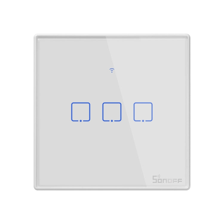 Sonoff T2タッチ 86mm強化ガラスパネル壁スイッチ スマートホームライトタッチスイッチ AlexaとGoogle Home対応 AC 100V-240V EUプラグ 86mm/3 EUプラグ
