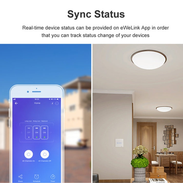 Sonoff T2タッチ 86mm強化ガラスパネル壁スイッチ スマートホームライトタッチスイッチ AlexaとGoogle Home対応 AC 100V-240V EUプラグ 86mm/3 EUプラグ