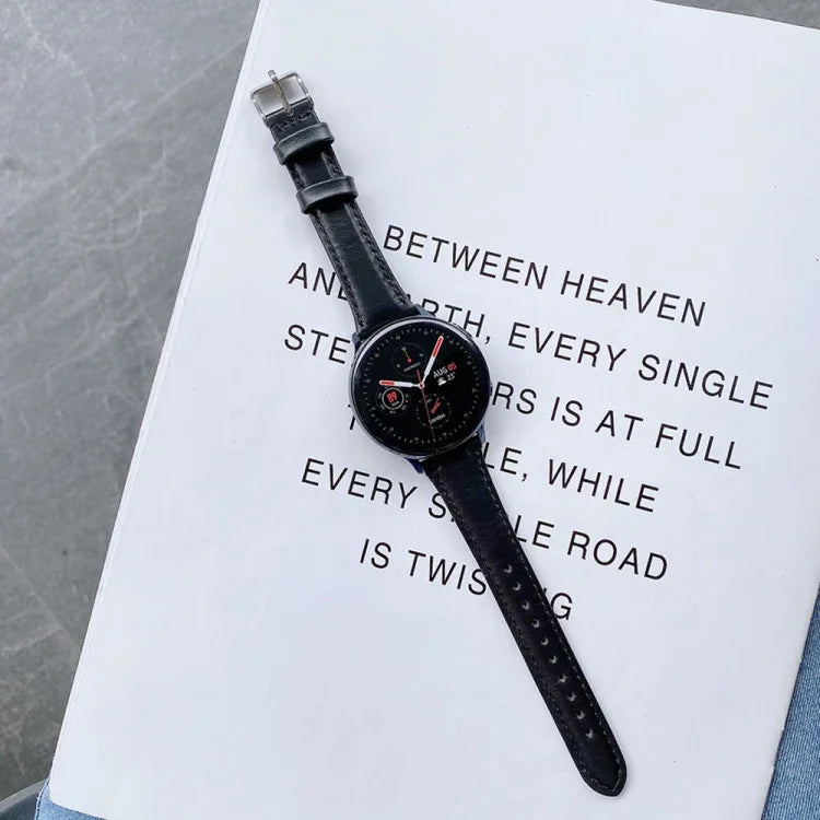 Samsung Galaxy Watch 20mm スマートウォッチ ユニバーサル両面レザー小型ウォッチバンド、20mm