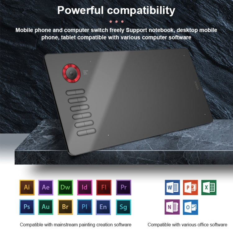VEIKK A15PRO 10x6インチ 5080 LPI Type-Cインターフェース スマートタッチ 電子グラフィックタブレット