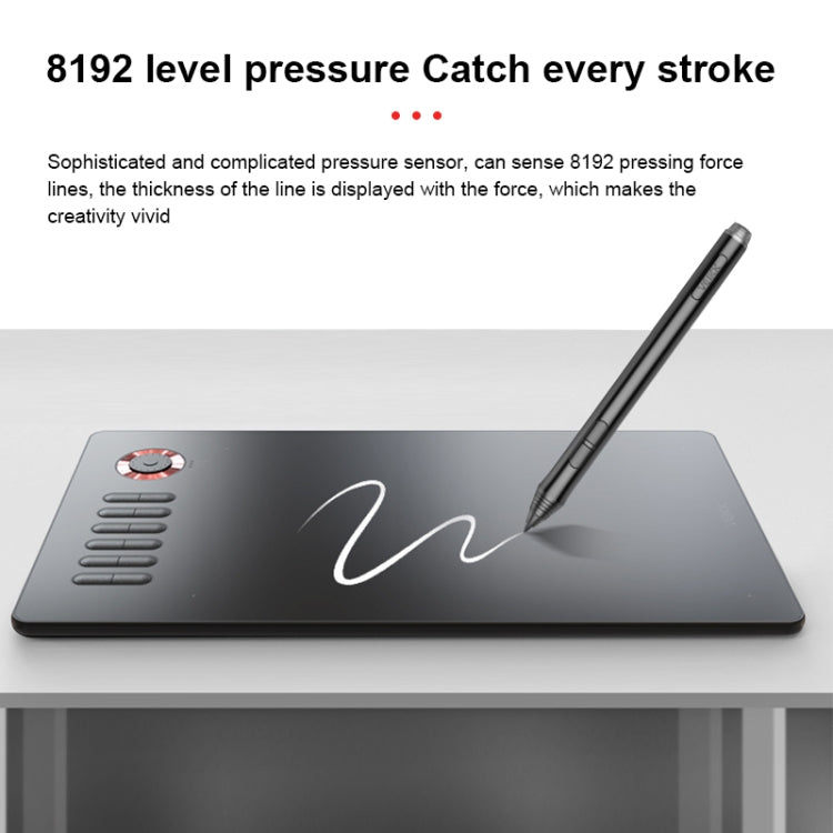 VEIKK A15PRO 10x6インチ 5080 LPI Type-Cインターフェース スマートタッチ 電子グラフィックタブレット