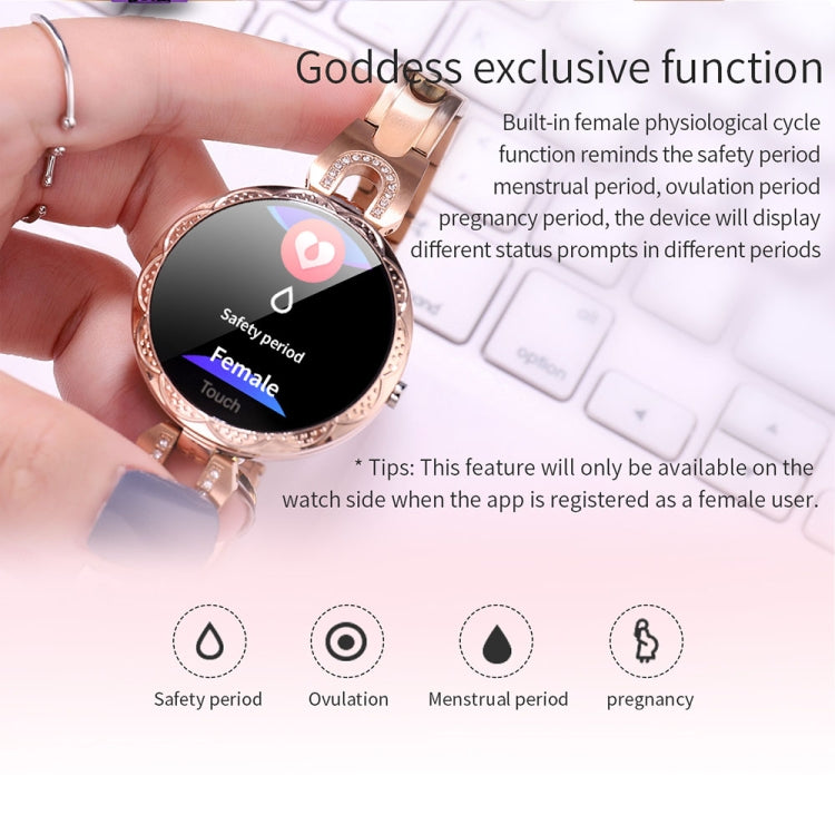 AK15 ファッションスマート女性用ブレスレット、1.08インチカラーLCDスクリーン、IP67防水、心拍数モニタリング／睡眠モニタリング／リモート撮影対応