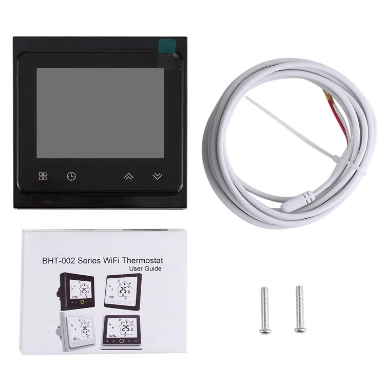 BHT-002GBLW 16A負荷 電子加熱タイプ LCDデジタル暖房用ルームサーモスタット センサー＆時間表示付き、WiFi制御、BHT-002GBLW 16A（ブラック）電子加熱タイプ、BHT-002GBLW 16A（ホワイト）電子加熱タイプ