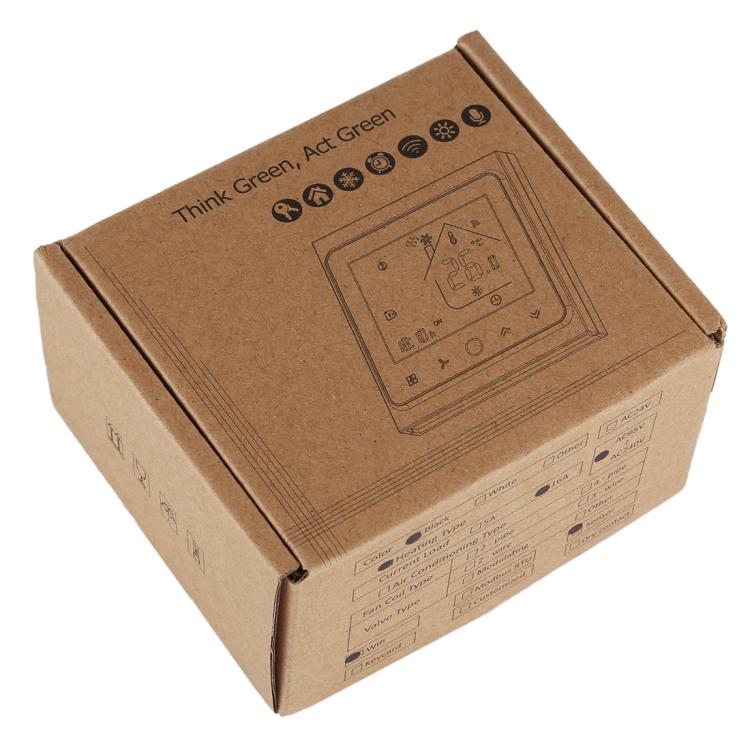 BHT-002GBLW 16A負荷 電子加熱タイプ LCDデジタル暖房用ルームサーモスタット センサー＆時間表示付き、WiFi制御、BHT-002GBLW 16A（ブラック）電子加熱タイプ、BHT-002GBLW 16A（ホワイト）電子加熱タイプ