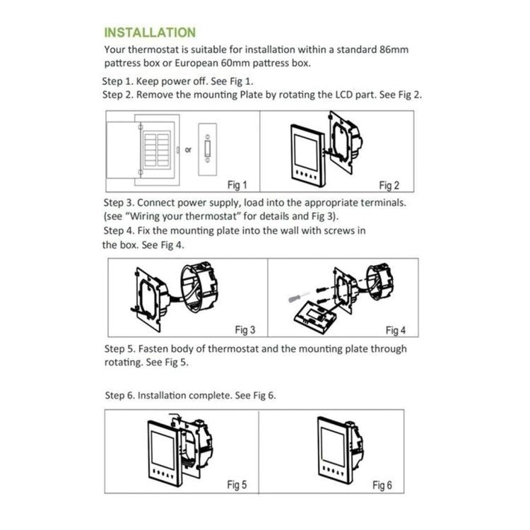 BHT-002GBLW 16A負荷 電子加熱タイプ LCDデジタル暖房用ルームサーモスタット センサー＆時間表示付き、WiFi制御、BHT-002GBLW 16A（ブラック）電子加熱タイプ、BHT-002GBLW 16A（ホワイト）電子加熱タイプ