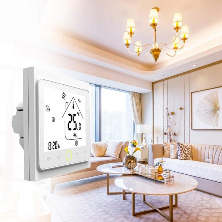 BHT-002GBLW 16A負荷 電子加熱タイプ LCDデジタル暖房用ルームサーモスタット センサー＆時間表示付き、WiFi制御、BHT-002GBLW 16A（ブラック）電子加熱タイプ、BHT-002GBLW 16A（ホワイト）電子加熱タイプ