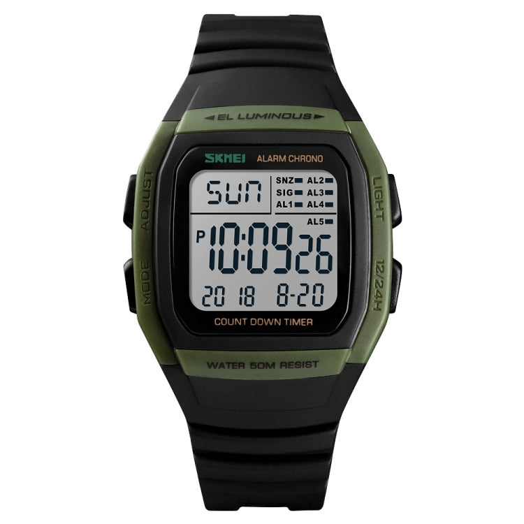 SKMEI 1278 ファッショナブルアウトドア 50m防水デジタルウォッチ 学生スポーツ腕時計 5グループアラーム対応