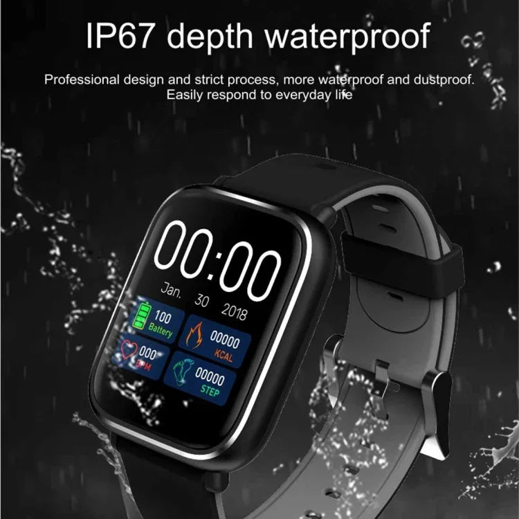 Q58S 1.3インチ TFT タッチスクリーン IP67 防水スマートウォッチ、通話リマインダー/心拍数モニタリング/血圧モニタリング/睡眠モニタリング対応