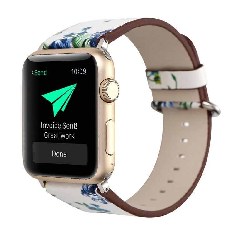 Apple Watch Ultra 49mm & Watch Ultra 2 49mm / Series 10 46mm / 9&8&7 45mm / SE 3&SE 2&6&SE&5&4 44mm / 3&2&1 42mm 用 ファッション牧歌的スタイル 小花柄 レディースウォッチレザーバンド, 42mm C 用, 42mm D 用, 42mm E 用, 42mm F 用, 42mm ...