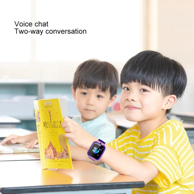 Q12B 1.44インチ カラー画面 子供用スマートウォッチ、LBS 位置情報/双方向通話/ワンキー応急処置/音声モニタリング/Setracker アプリ対応