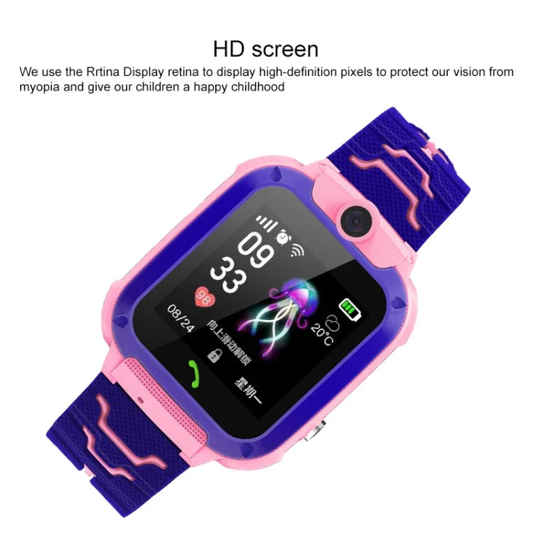 Q120 1.44インチ カラー画面 子供用スマートウォッチ IP67 防水、LBS 位置情報/双方向通話/ワンキー応急処置/音声モニタリング/Setracker アプリ対応