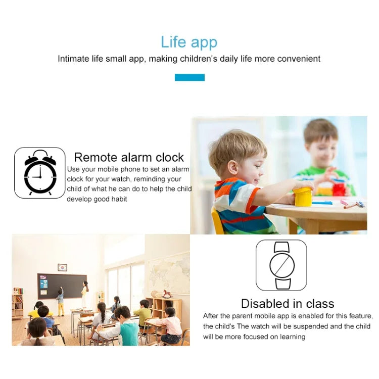 Q120 1.44インチ カラー画面 子供用スマートウォッチ IP67 防水、LBS 位置情報/双方向通話/ワンキー応急処置/音声モニタリング/Setracker アプリ対応