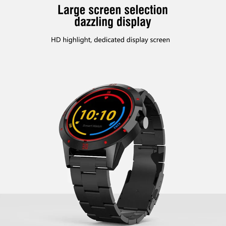 N6 スマートウォッチ 1.3インチ TFT スクリーン MTK2502C Bluetooth4.0、ステンレススチール時計バンド、心拍数モニター＆歩数計＆睡眠モニター＆座りすぎリマインダー対応、ステンレススチール時計ストラップ/ブラック、ステンレススチール時計ストラップ/シルバー