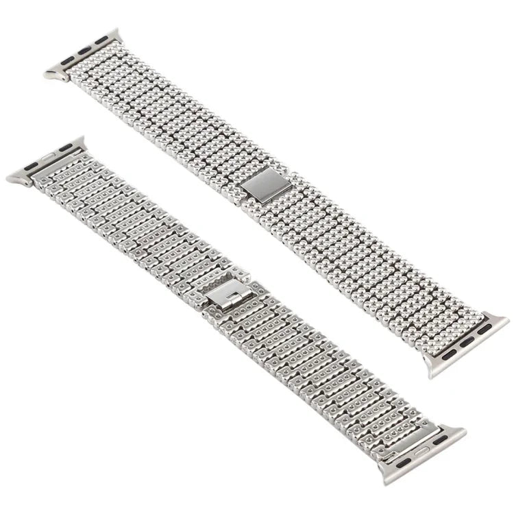 Apple Watch Ultra 49mm & Watch Ultra 2 49mm / Series 10 46mm / 9&8&7 45mm / SE 3&SE 2&6&SE&5&4 44mm / 3&2&1 42mm 用 九珠ステンレススチールリストストラップ時計バンド, Apple Watch Series 7 45mm / 6 & SE & 5 & 4 44mm / 3 & 2 & 1 42mm 用