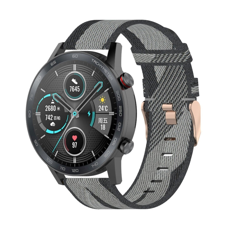 22mmストライプ織りナイロンリストストラップウォッチバンド Huawei GT / GT2 46mm、Honor Magic Watch 2 46mm / Magic用
