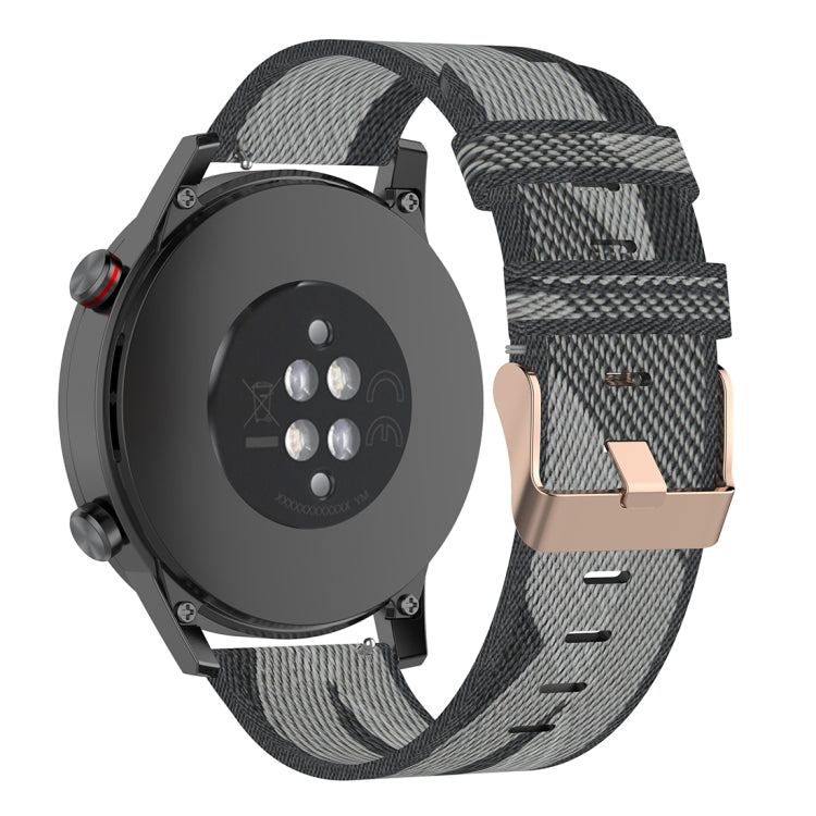 22mmストライプ織りナイロンリストストラップウォッチバンド Huawei GT / GT2 46mm、Honor Magic Watch 2 46mm / Magic用