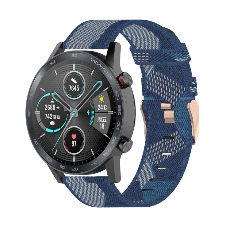 22mmストライプ織りナイロンリストストラップウォッチバンド Huawei GT / GT2 46mm、Honor Magic Watch 2 46mm / Magic用