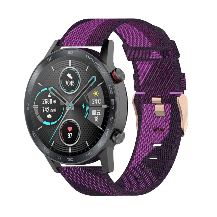 22mmストライプ織りナイロンリストストラップウォッチバンド Huawei GT / GT2 46mm、Honor Magic Watch 2 46mm / Magic用