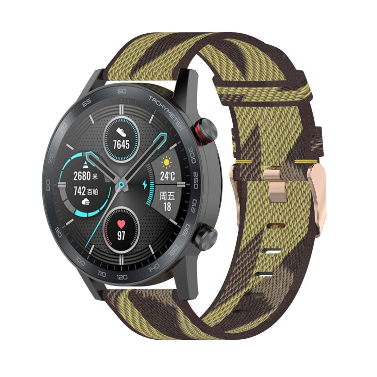 22mmストライプ織りナイロンリストストラップウォッチバンド Huawei GT / GT2 46mm、Honor Magic Watch 2 46mm / Magic用