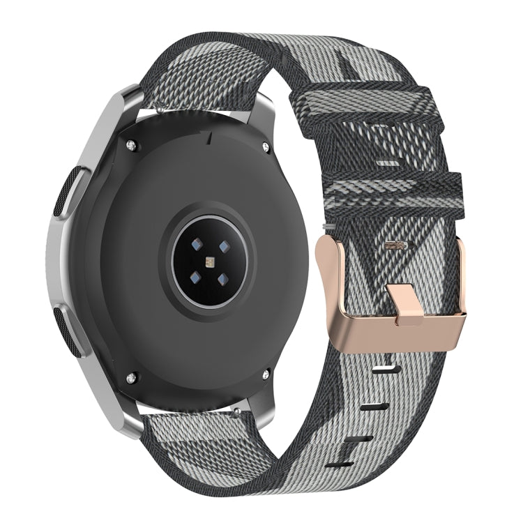 Galaxy Watch 46mm / Gear S3用22mmストライプ織りナイロンリストストラップウォッチバンド