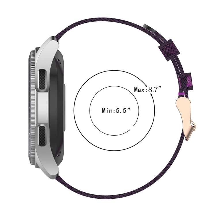 Galaxy Watch 46mm / Gear S3用22mmストライプ織りナイロンリストストラップウォッチバンド