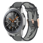 Galaxy Watch 46mm / Gear S3用22mmストライプ織りナイロンリストストラップウォッチバンド