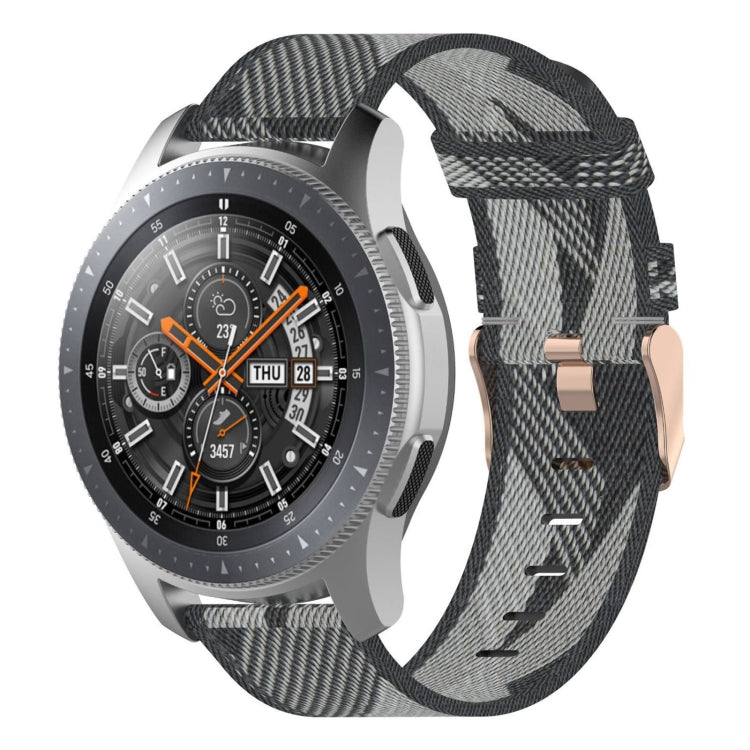 Galaxy Watch 46mm / Gear S3用22mmストライプ織りナイロンリストストラップウォッチバンド