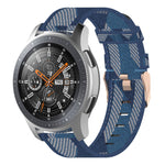 Galaxy Watch 46mm / Gear S3用22mmストライプ織りナイロンリストストラップウォッチバンド