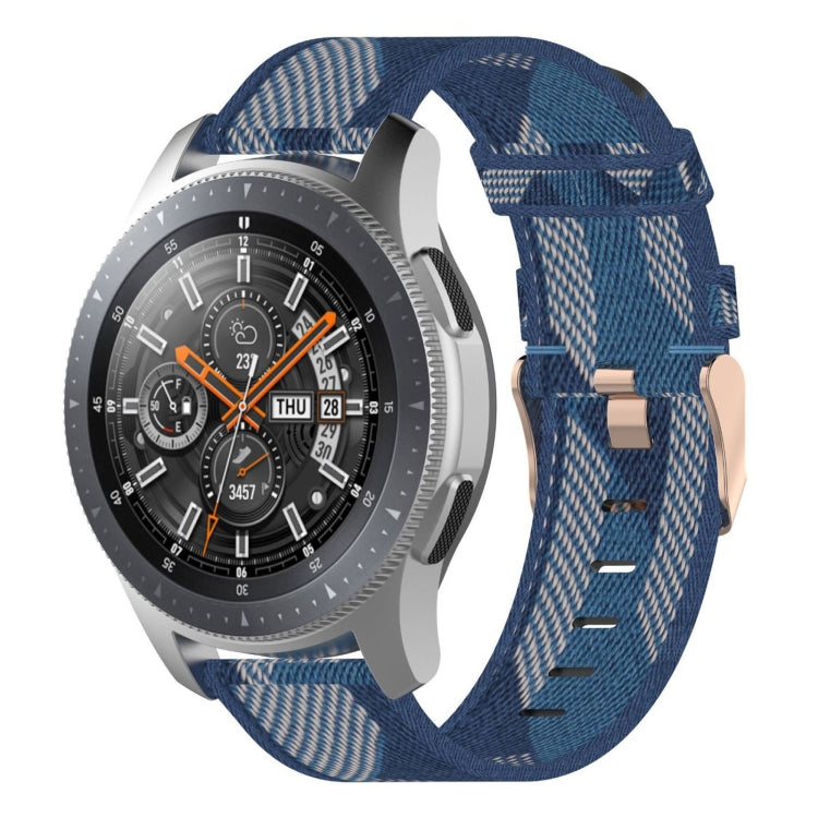 Galaxy Watch 46mm / Gear S3用22mmストライプ織りナイロンリストストラップウォッチバンド