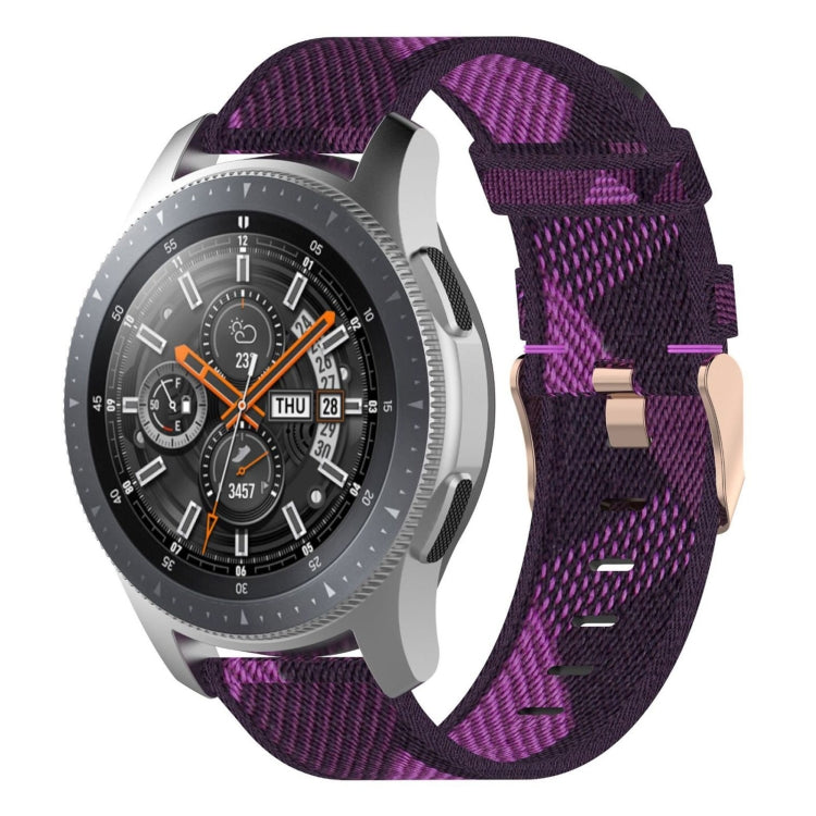 Galaxy Watch 46mm / Gear S3用22mmストライプ織りナイロンリストストラップウォッチバンド
