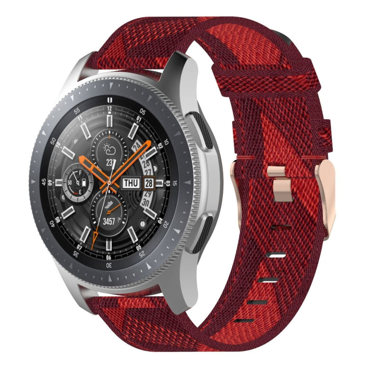 Galaxy Watch 46mm / Gear S3用22mmストライプ織りナイロンリストストラップウォッチバンド