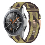 Galaxy Watch 46mm / Gear S3用22mmストライプ織りナイロンリストストラップウォッチバンド