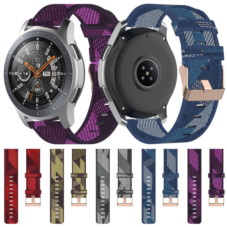 Galaxy Watch 46mm / Gear S3用22mmストライプ織りナイロンリストストラップウォッチバンド