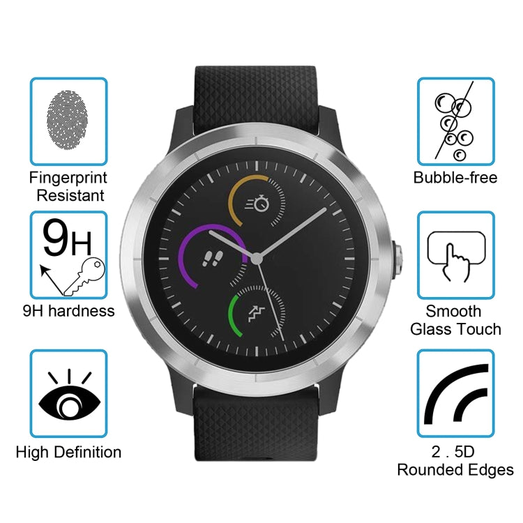 2 PCS ENKAY Hat-Prince for Garmin vivoactive 3 Smart Watch 0.2mm 9H Surface Hardness 2.15D Explosion-proof Tempered Glass Screen Film