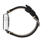 Apple Watch Series 10 42mm / 9&8&7 41mm / SE 3&SE 2&6&SE&5&4 40mm / 3&2&1 38mm用 手動ラインパターン 本革リストウォッチバンド、38mm用
