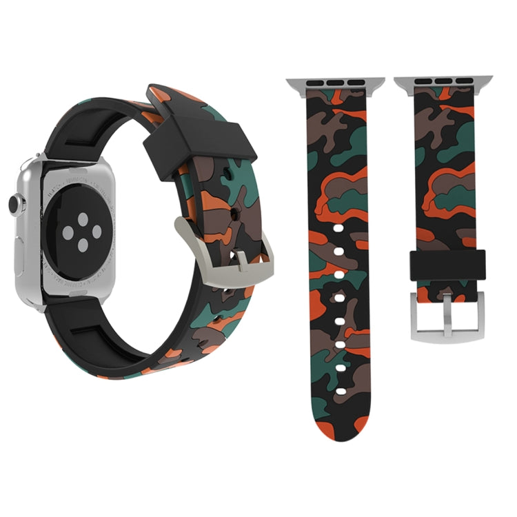 Apple Watch Series 3 & 2 & 1 38mm 用 ファッション迷彩柄シリコン時計バンド, 38mm