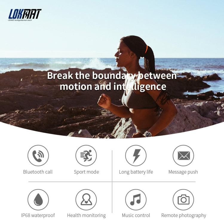 LOKMAT ATTACK 3 1.28インチ TFT画面 スポーツフィットネススマートウォッチ、Bluetooth通話対応、ATTACK 3