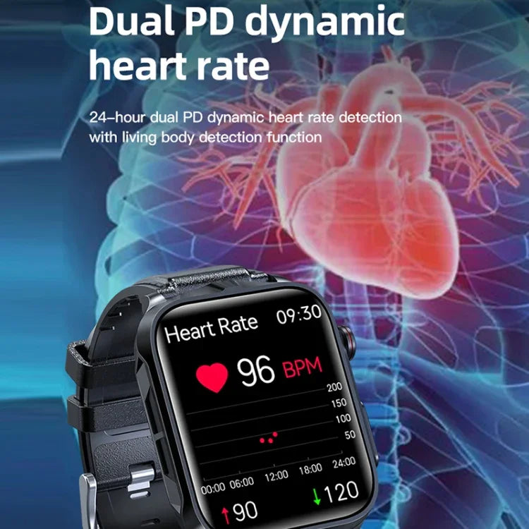 TK11P 1.83インチ IPS画面 IP68 防水 スチールバンド スマートウォッチ、ストレスモニタリング / ECG 対応、スチールバンド（ブラック）