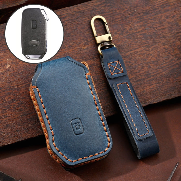 For Kia Sorento / Seltos 2021 / K5 Hallmo Car Cowhide Leather Key Protective Cover Key Case, C173