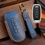 For Nissan Teana / Ariya 4-button Horn Hallmo Car Cowhide Leather Key Protective Cover Key Case, 4-button Horn