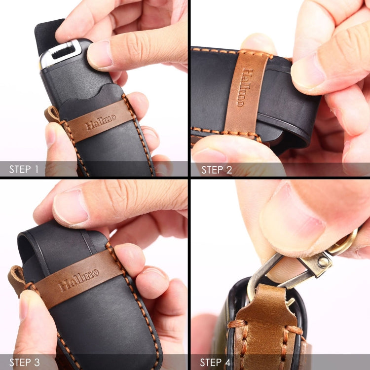 For Nissan Teana / Ariya 4-button Start Hallmo Car Cowhide Leather Key Protective Cover Key Case, 4-button Start