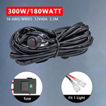 D0034 Off-road Vehicle 300W Round Waterproof Switch Light Wiring Harness, D0034